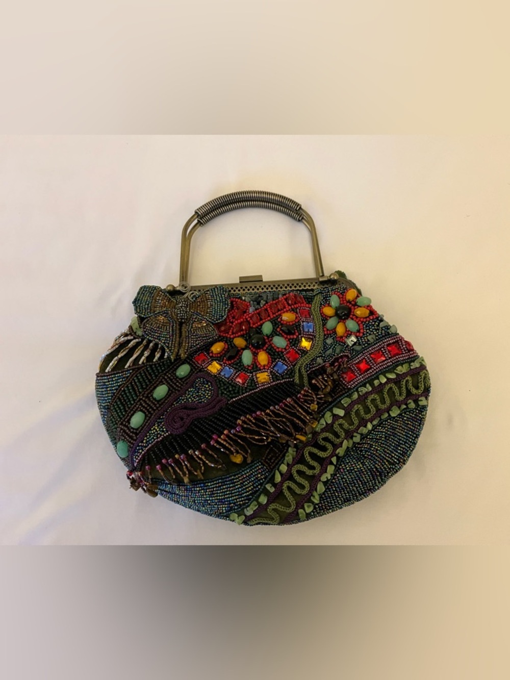 Chico's Kaleidoscope Butterfly Embellished Beaded Handbag